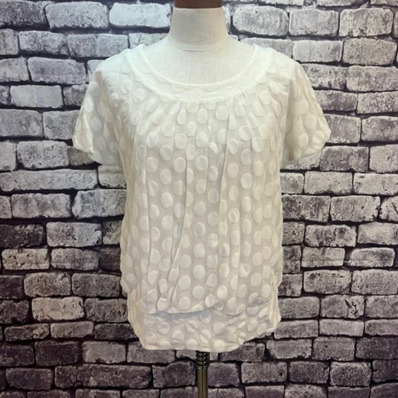 Alfani White Short Sleeve Pull Over Blouse Size XL - Picture 1 of 10